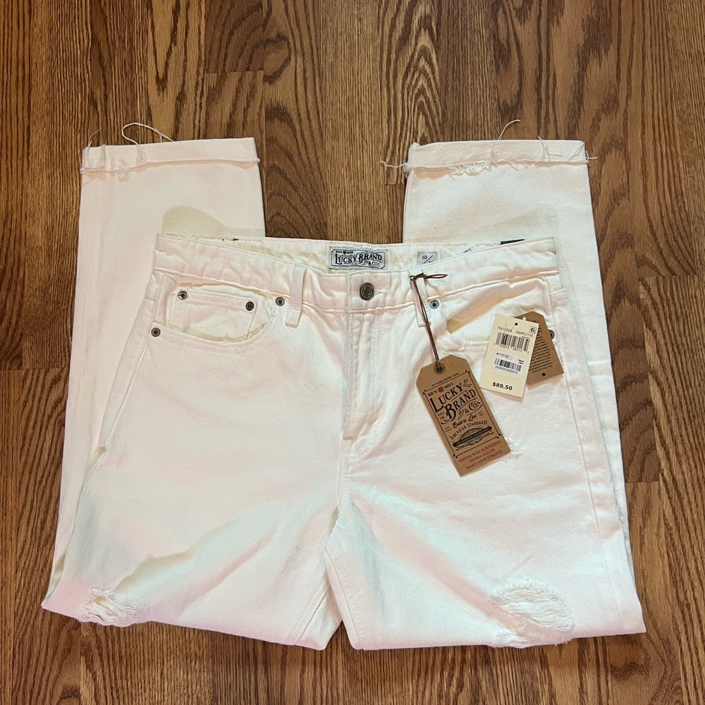 Lucky Brand White Straight Leg Jeans